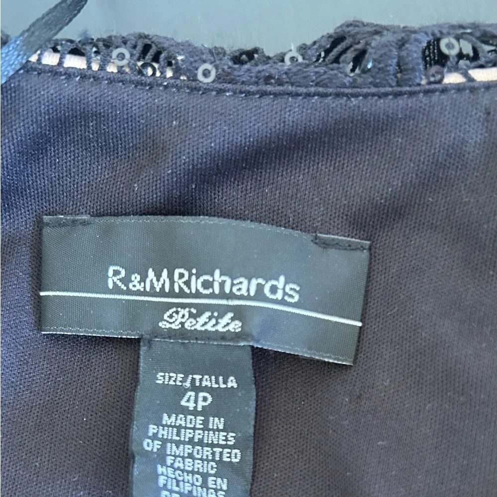 R & M Richards Black One Shoulder Dress with Lace Detail - Picture 9 of 9